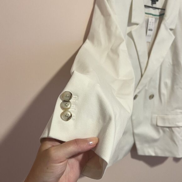 NWT J. Crew Devon Blazer in Bi-Stretch Cotton Blend in Ivory Size 20 Style BP412 - Picture 11 of 14